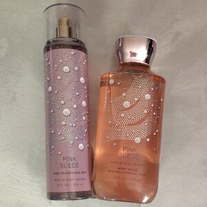 Bath & Body Works Pink Suede Fragrance Mist & Body Wash Duo NWT RARE